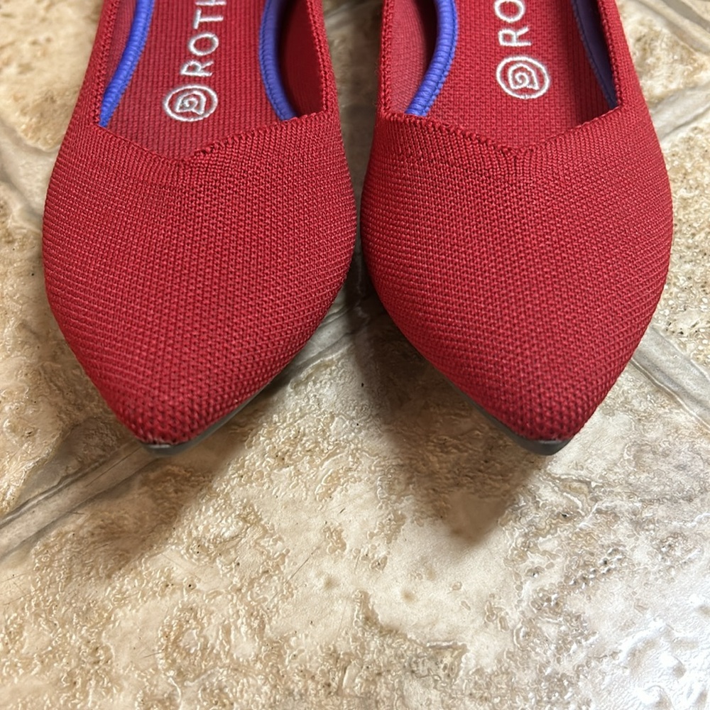 Rothy's Red Pointed Knit Flats - Picture 5 of 9